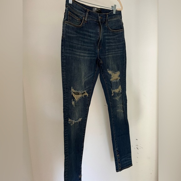 Men's Skinny Jeans - Distressed Blue
